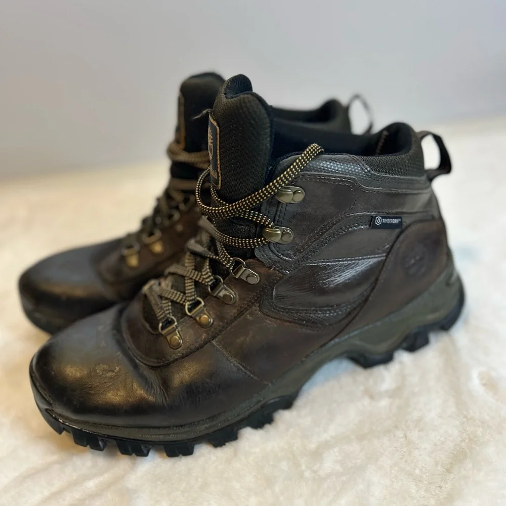 Timberland Brown Waterproof hiking boots leather lace up outdoor trail boots Men